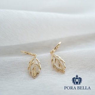 <Porabella>925銀針樹葉造型耳環 高級感小巧顯瘦 Earrings