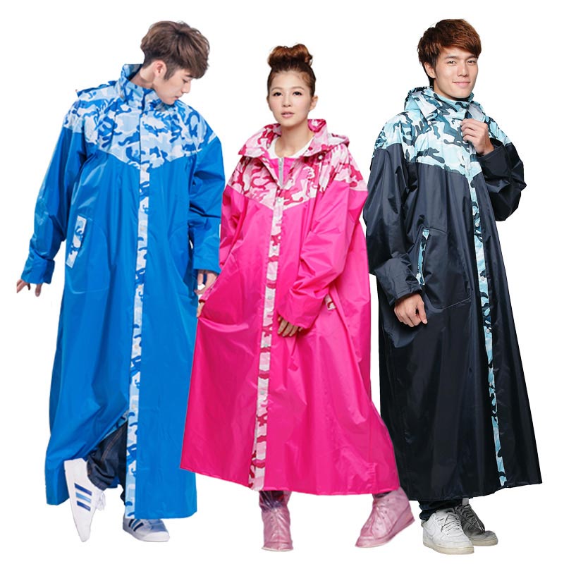 【飛銳 FairRain】迷彩瘋時尚前開式加長型雨衣 一件式雨衣 3M反光條 熱銷NO.1
