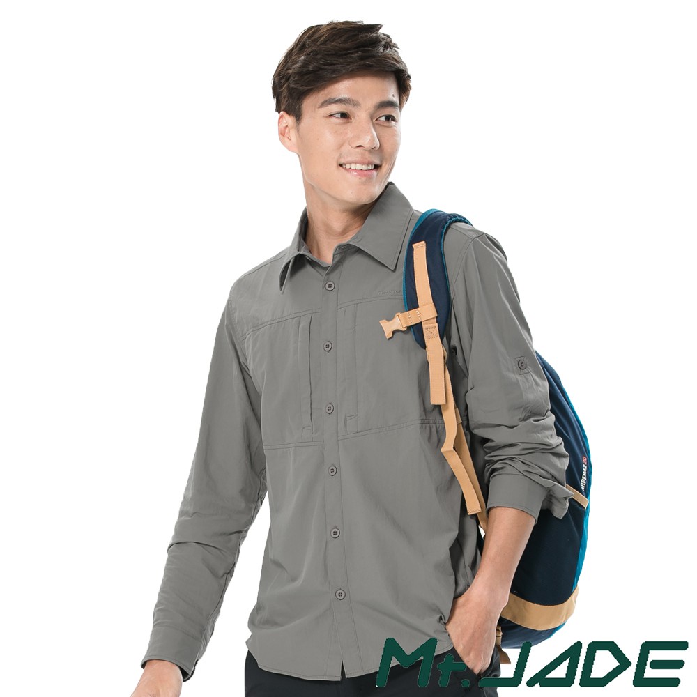【Mt.JADE】#快速出貨 男款 Quartz極輕吸濕快乾兩用長袖襯衫 休閒穿搭/輕量機能(3色)