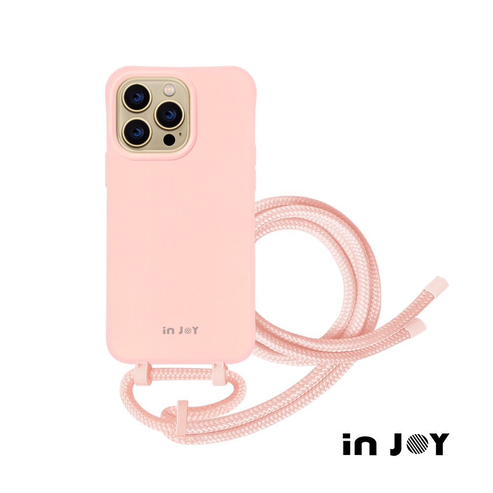 INJOY｜iPhone 15/14/13/12/11/SE3 可拆式 Urban Basic 櫻花粉 背繩防摔殼