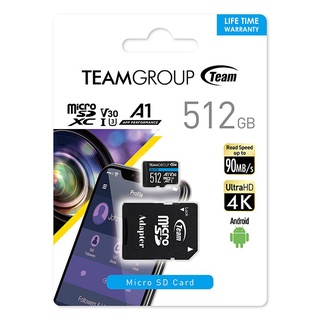 Team十銓 512GB MicroSDXC UHS-I U3 ELITE A1 高速記憶卡(附轉卡)