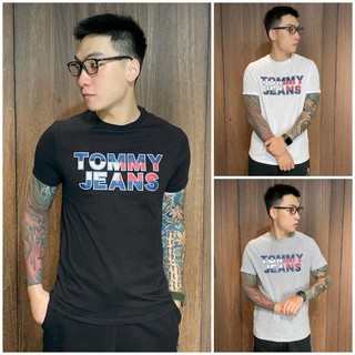 美國百分百【全新真品】Tommy Hilfiger T恤 TH Logo 短袖 T-Shirt 短T 黑灰白 BG23