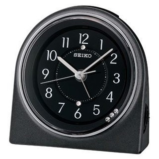 SEIKO ALARM CLOCK黑白施華洛世奇水晶鑽靜音貪睡鬧鐘 型號:QHE076K QHE076W【神梭鐘錶】