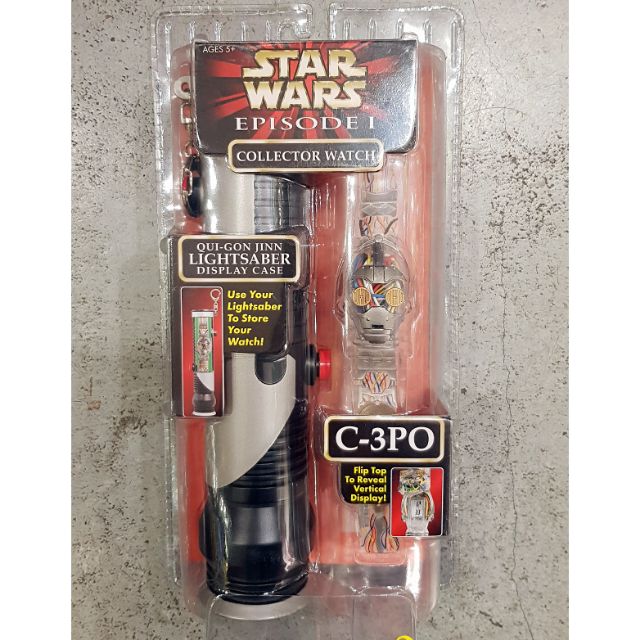 🇯🇵喔啦玩具店🇹🇼星際大戰 C-3PO手錶 絕版老玩具 光劍收納盒