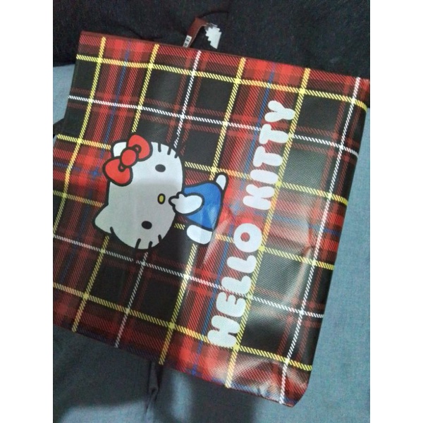 (加價購）711*Hello  Kitty紅格購物袋