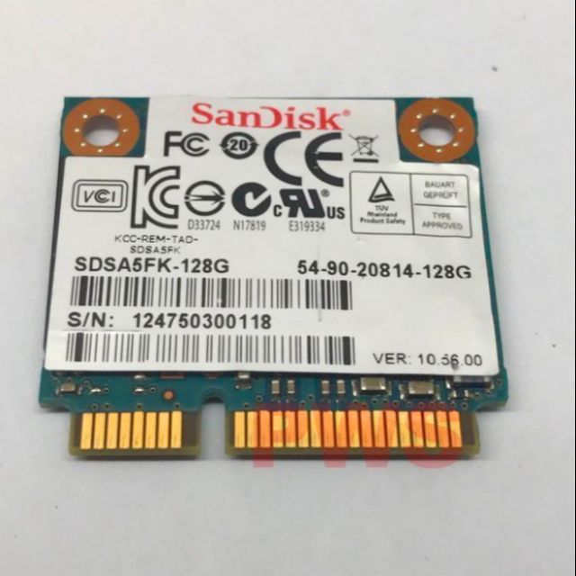 【SanDisk SDSA5FK-128G mSATA SSD 固態硬碟 128GB 】特殊 半高 Half Slim