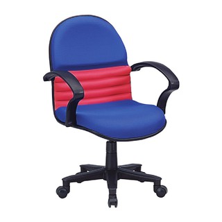 【E-xin】滿額免運 669-8 沙暴辦公椅 藍紅布 有扶手 辦公椅 主管椅 布面椅 人體工學椅 電腦椅 工作椅 椅子