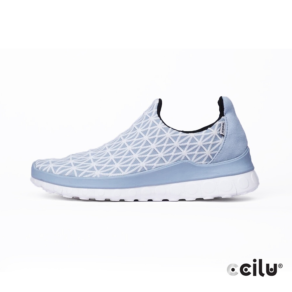 美國 CCILU 幾何飛織網布休閒運動鞋-女款-302369007冰河藍