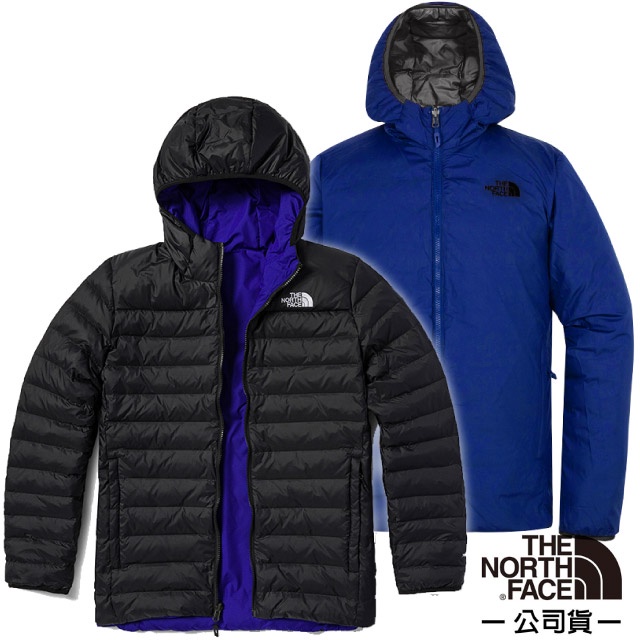 【The North Face】男 雙面穿 700FPl 輕量鵝絨羽絨外套.防潑水防風夾克/4NG3-XNV 黑/青金岩