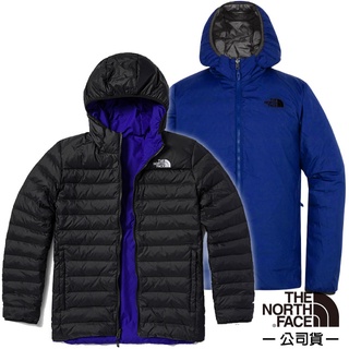 【The North Face】男 雙面穿 700FPl 輕量鵝絨羽絨外套.防潑水防風夾克/4NG3-XNV 黑/青金巖
