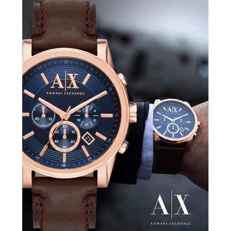 🇺🇸美國精品代購 Armani  Exchange 男款 AX 2508 皮革 咖錶帶 三眼 皮革錶帶 🔥 時尚錶