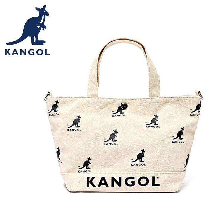 KANGOL 英國袋鼠 滿版LOGO托特包/側背包/手提包 60253007 帆布包