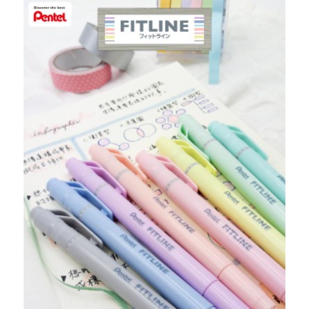 【茂松文具鋪】飛龍 Pentel SLW11P-8T  FITLINE 粉彩色系雙頭螢光筆