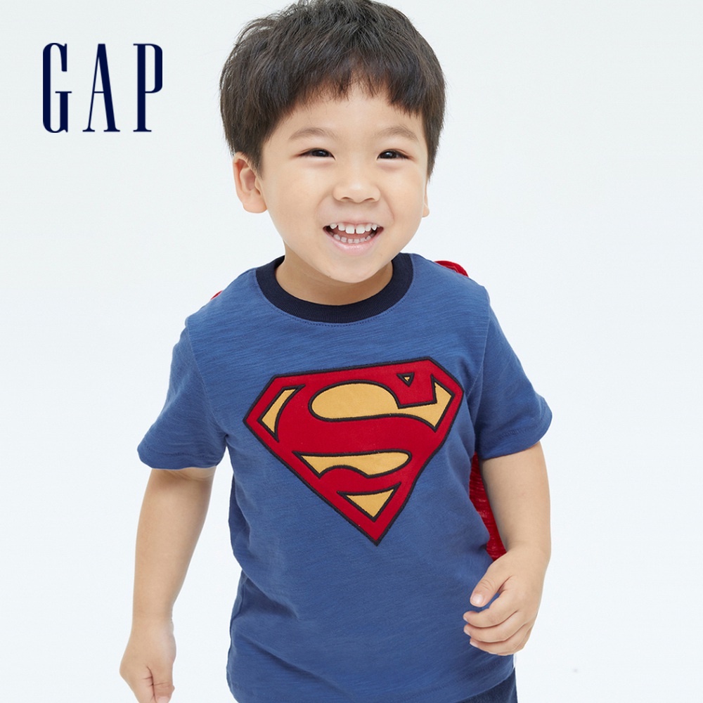 Gap 男幼童裝 Gap x DC™正義聯盟聯名 短袖T恤-藍色(708034)