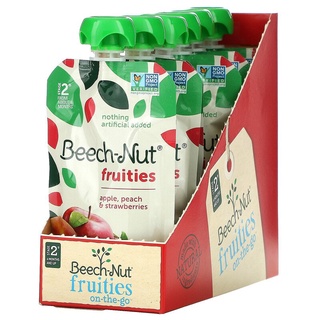 Beech-Nut Nutrition 副食品 果泥 寶寶 6M 6個月 蘋果 桃子 草莓 嬰兒食品 12袋 有機 嬰兒