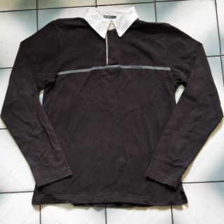 香港品牌 GIORDANO 佐丹奴 長袖POLO衫 黑白色 純棉-S size