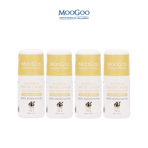 MooGoo慕爾果 天然草本體香劑60ml - 蜂蜜燕麥四入組