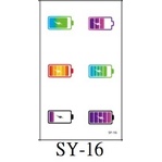 SY系列 充電 電量符號  表演造型 紋身貼紙 能貼在 安全帽 汽機車上 口罩皮膚陶器金屬玻璃
