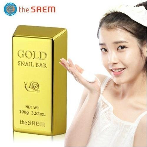 全新／韓國正品 The Saem 24K細緻保濕黃金蝸牛嫩白洗面皂