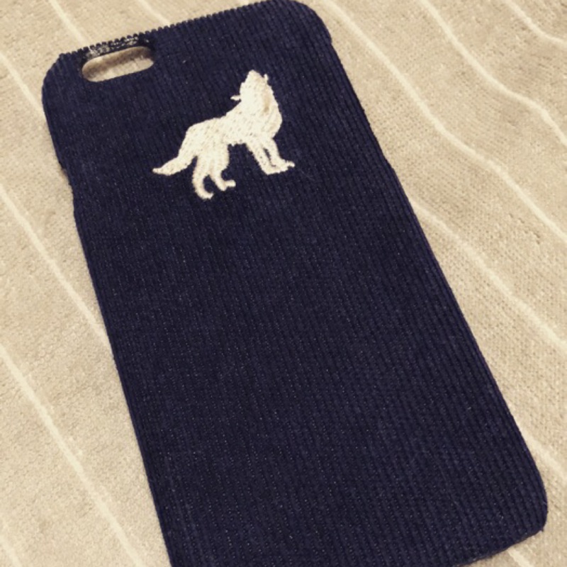 燈芯絨 刺繡 狼 二手九成新 Iphone6 6s i6 i6s 手機殼 保護殼