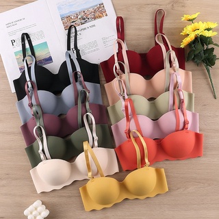 高品質 11色 集中爆乳無鋼圈內衣可拆卸肩帶一片式無痕舒美學生內衣