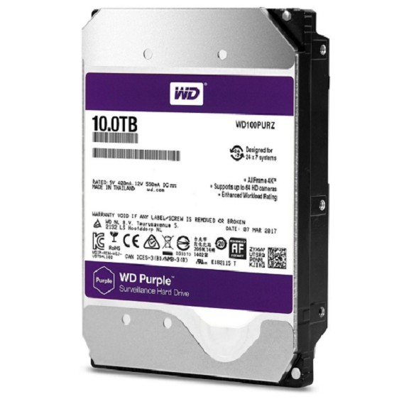 WD 紫標 10TB 3.5吋 SATAⅢ 監控系統碟 WD100PURZ