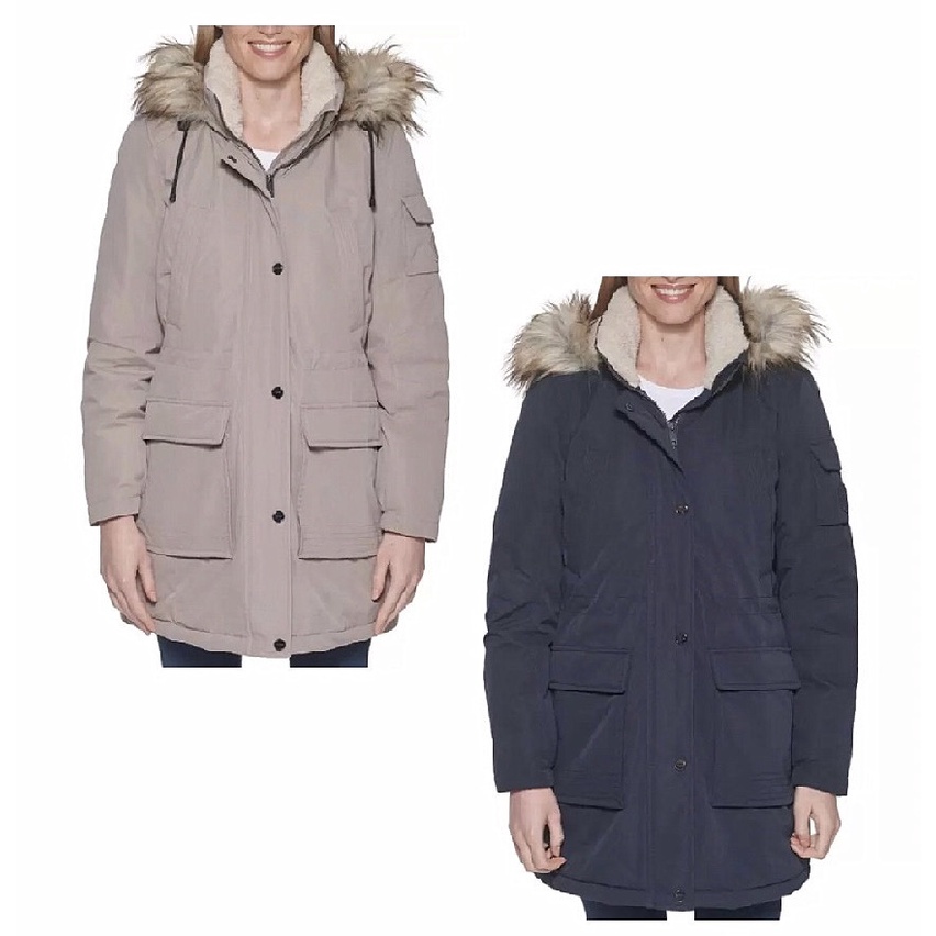 ღ馨點子ღ DKNY 女長版連帽外套 冬季外套 保暖外套 大衣 #132355