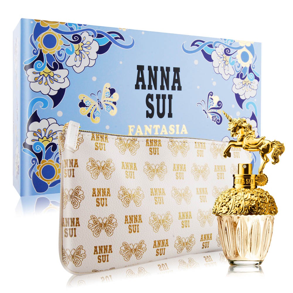 ANNA SUI安娜蘇 童話獨角獸花綻禮盒[童話獨角獸淡香水30ml+手拿包]