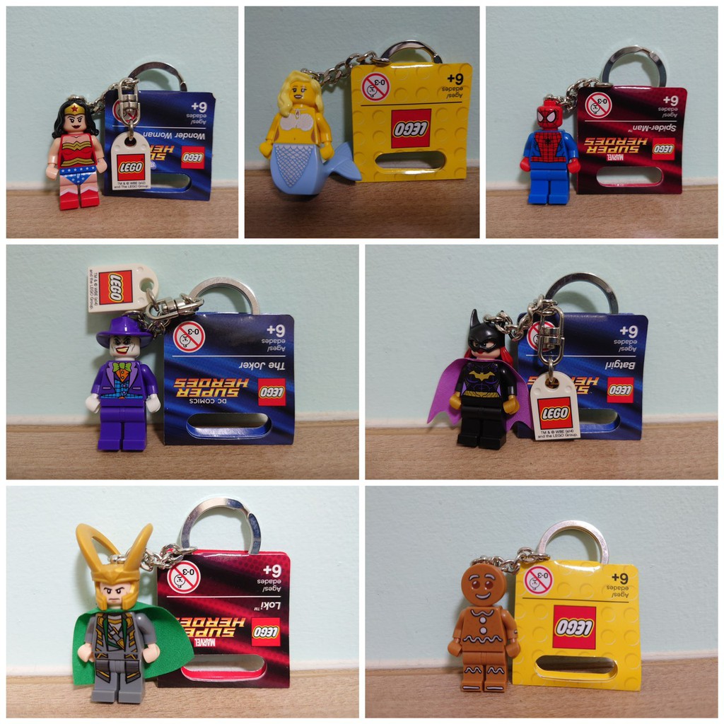 LEGO SUPER HERO 樂高 鑰匙圈  薑餅人 蜘蛛人 美人魚 神力女超人 貓女 洛基 小丑 超級英雄 KEY