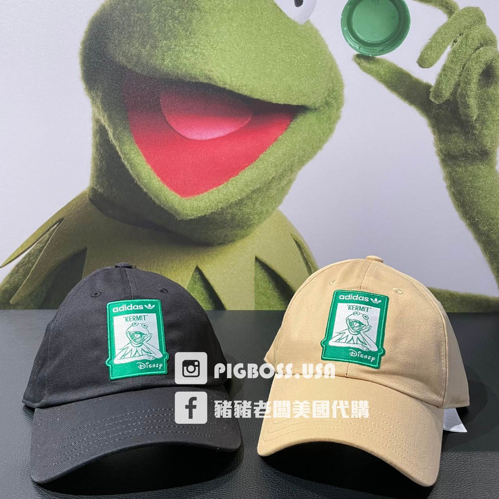 【豬豬老闆】ADIDAS ORIGINALS DISNEY KERMIT 帽子 男女款 黑GN2289 卡其GN2290