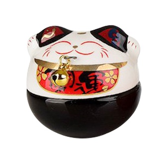【金石工坊】迷你不倒翁 不倒小開運 黑色招財貓(高3.8CM)桌上擺飾 開運擺飾