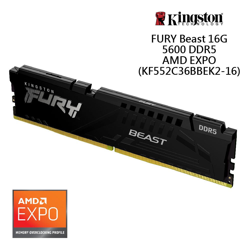 金士頓 FURY Beast 獸獵者 DDR5 5600 16GB 桌上型超頻記憶體 現貨 廠商直送