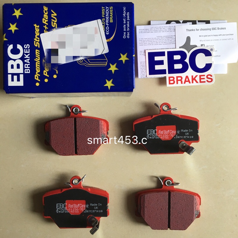 英國 EBC / smart 451/ 舊款專用 / 紅皮刹車皮.