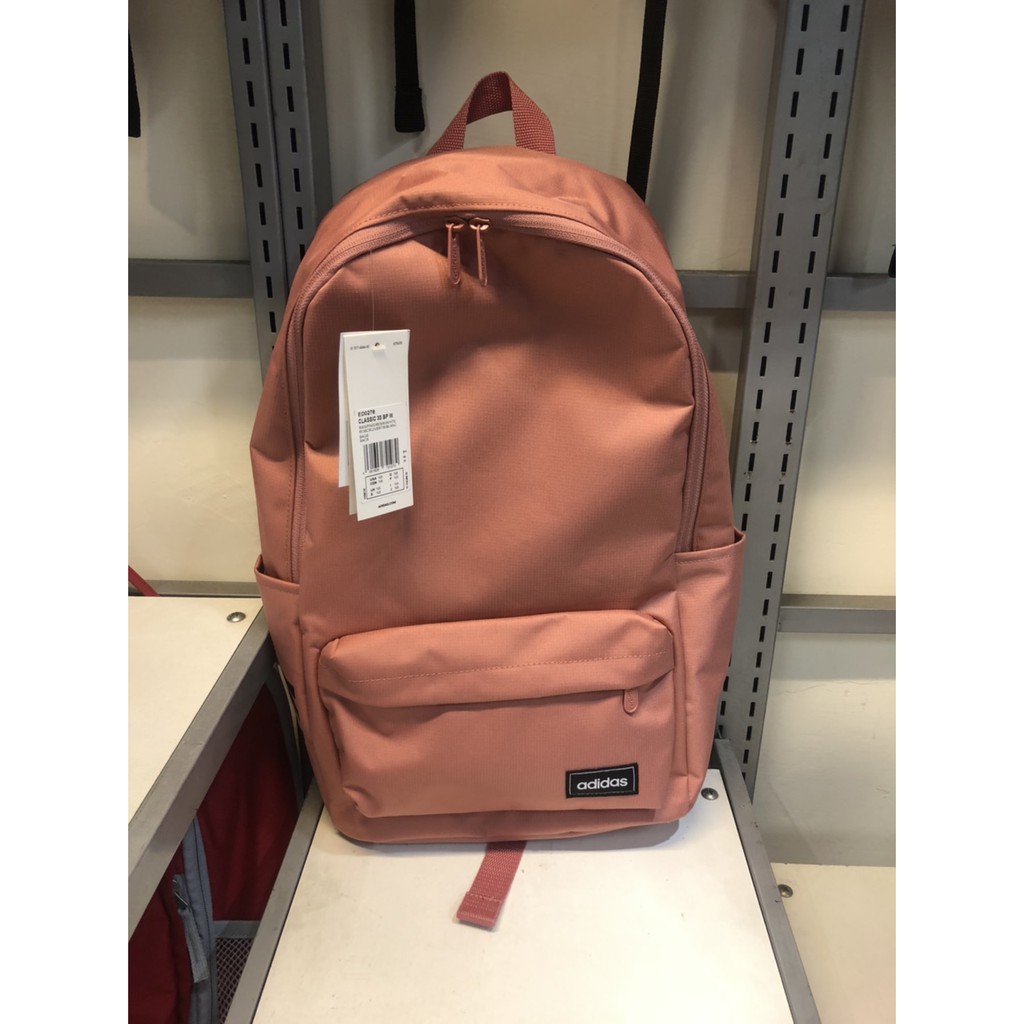 Adidas CLASSIC 3S BP W 後背包雙肩包筆電包學生書包運動包可放水壺粉型號ED0278 | 蝦皮購物