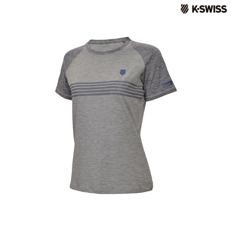 K-Swiss 運動排汗T恤-女-灰2XL