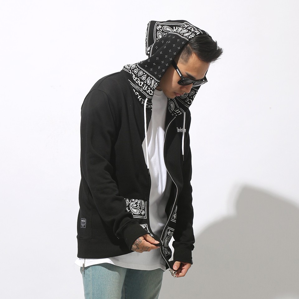 UNDER PEACE 16AW 變形蟲連帽外套 PAISLEY SPLICED / ZIP UP HOODED