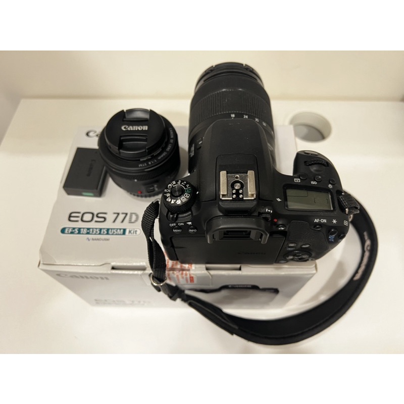 公司貨  Canon 77D主機  + 18-135 USM kit + 50mm定焦鏡