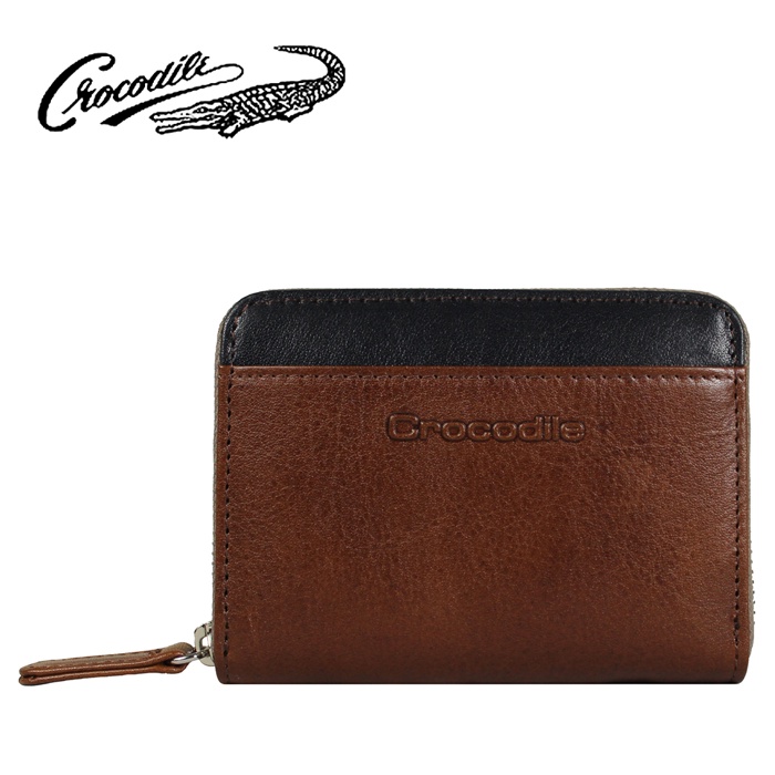 Crocodile 鱷魚 質感原皮 真皮 男零錢包 0103-08105-02 咖啡 零錢包