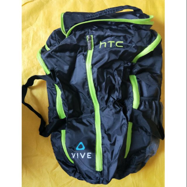 HTC宏達電VIVE黑色圓筒折疊多夾層手提後背兩用包•背包•後背包•運動包•手提包•手提袋(股東會紀念品)