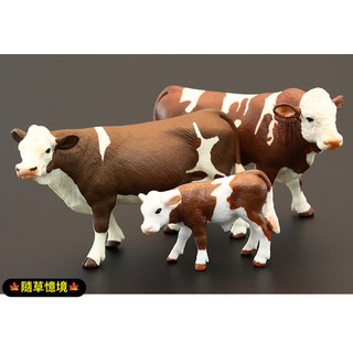 🍁 （4款）乳牛一家 西門塔爾 母牛 花色牛 奶牛 牛 模擬 動物模型 野生動物 兒童玩具 益智 SPG 隨草憶境