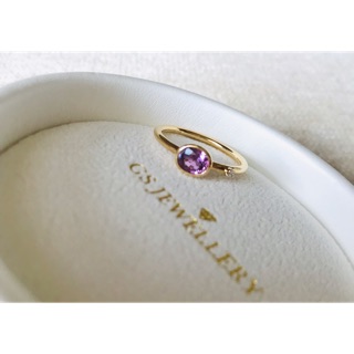 《新品上架》日本代購 18k金 紫藍寶鑽石戒指 日本輕珠寶