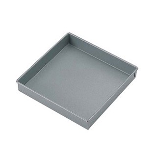 [樸樂烘焙材料]20cm 日本CakeLand 正方形固定式不沾海綿蛋糕烤模/淺型布朗尼烤盤 NO5249