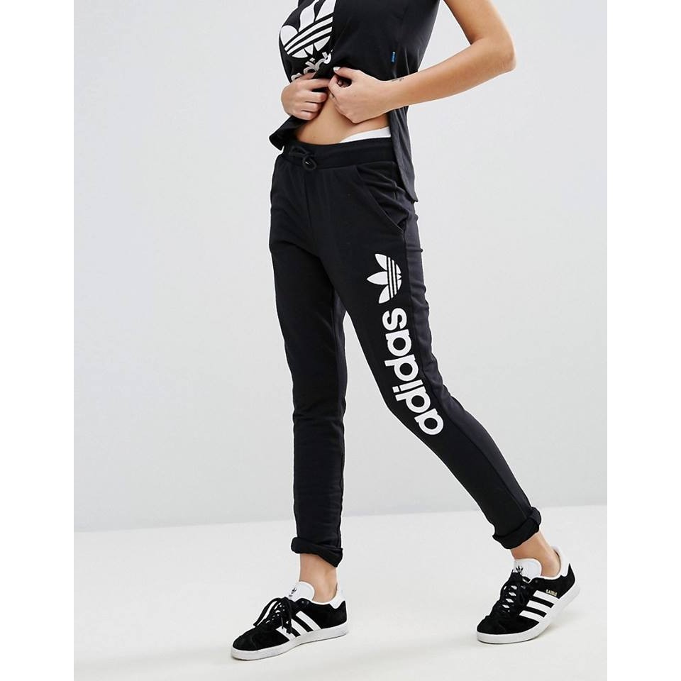 樂菲斯＂全新正品Adidas Logo Pant 黑色復古三葉草基本款棉褲運動窄管褲AJ7666 | 蝦皮購物