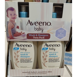 好市多商品-特-aveeno嬰兒天然燕麥沐浴洗髮露532毫升*2入
