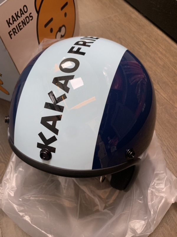 韓國 Kakao Friends Ryan萊恩安全帽 藍色款 蝦皮購物