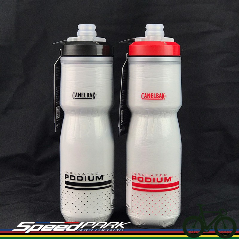 【速度公園】CAMELBAK Podium CHILL 保冷噴射水瓶 710ml『黑、紅』自行車水壺 噴射 保冰