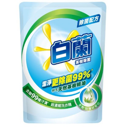 『洗衣精』白蘭 茶樹除菌洗衣精加量補充包(藍)