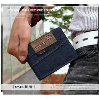 💥限時特價💥$299↘║SANDIA POLO║個性潮流配件╭☆防水耐磨牛仔布料男用短夾/加長皮夾 零錢拉鍊設計