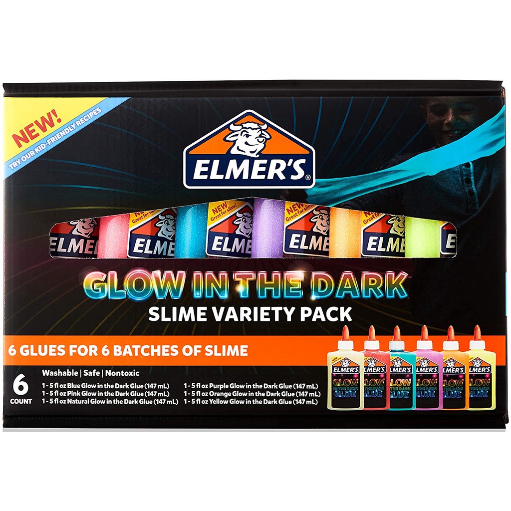 Elmer's 夜光 6 色組史萊姆膠水 / 147 ml Glow In The Dark Slime Variety