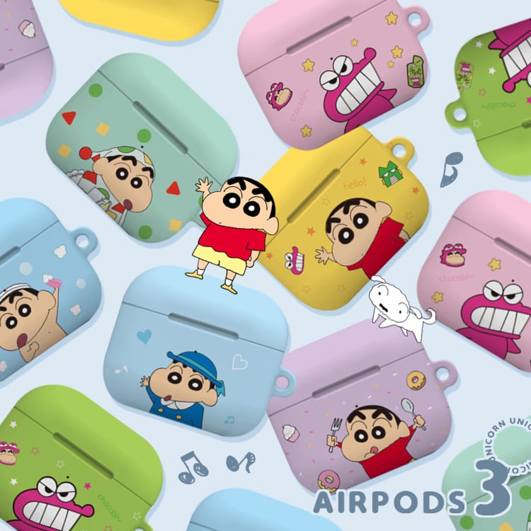 Unicorn♞韓國正版 蠟筆小新肖像印花款 2022年AirPods3耳機套 保護套 蘋果耳機套